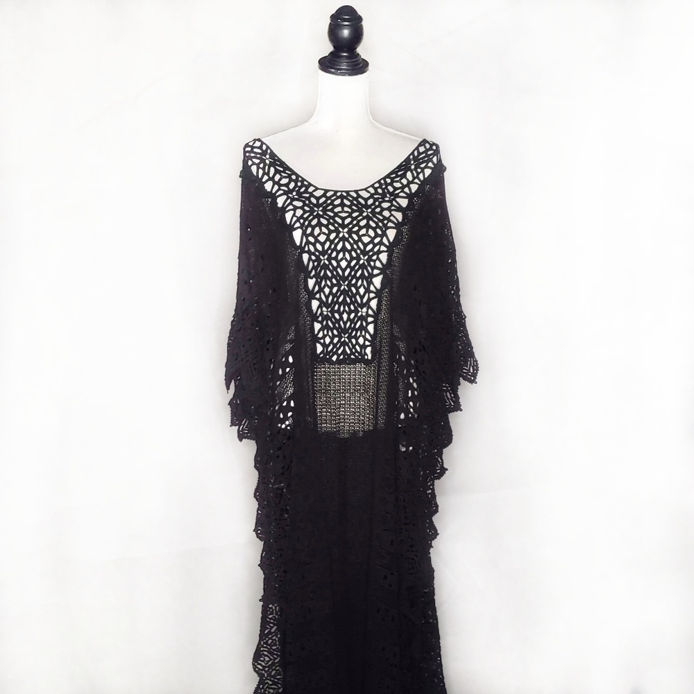 Jen's Pirate Booty Black Crochet Swim Coverup